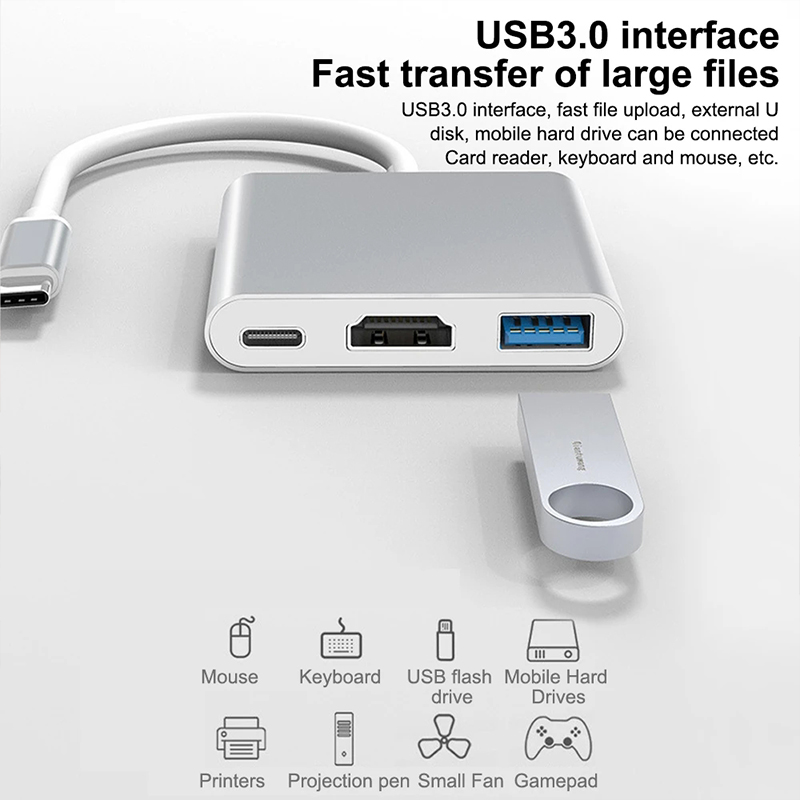 Hub USB Type C 3 en 1 vers HDM - Tablet Pc Accessories avis et prix